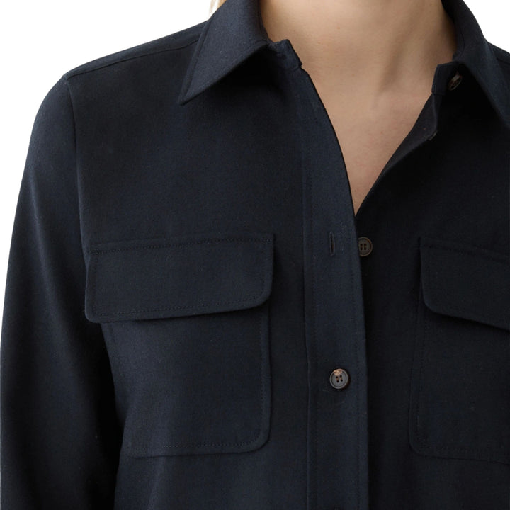 Brushed Wool Flap Pocket Shirt