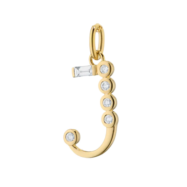 "J" Initial Charm with Diamonds