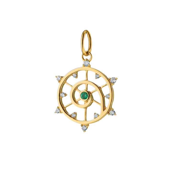 Mini "Venus" Charm with Emerald and Diamonds