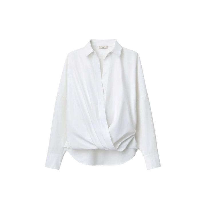 Organic Cotton Poplin Popover Wrap Shirt