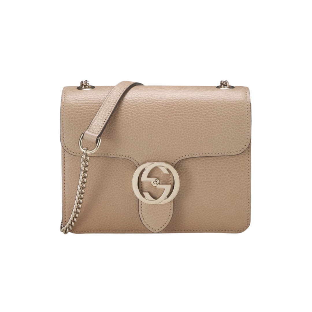 Gucci Interlocking Crossbody Bag in Beige