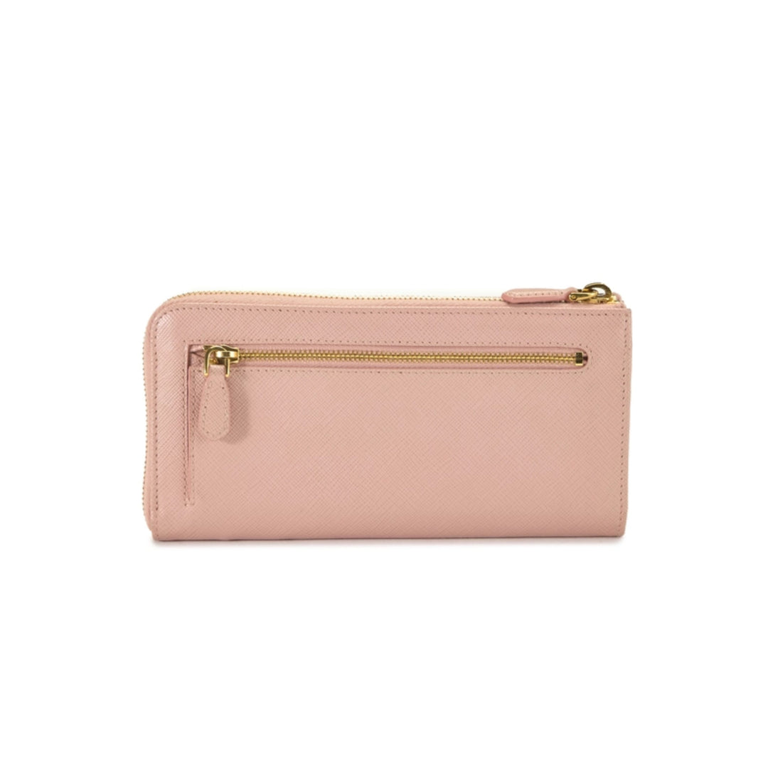 Prada Bow Zip-Around Wallet in Pink