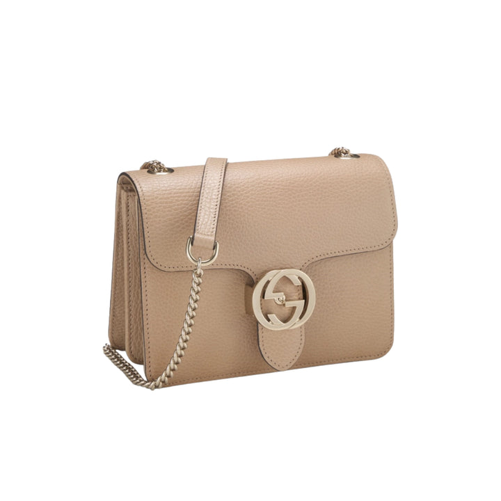 Gucci Interlocking Crossbody Bag in Beige
