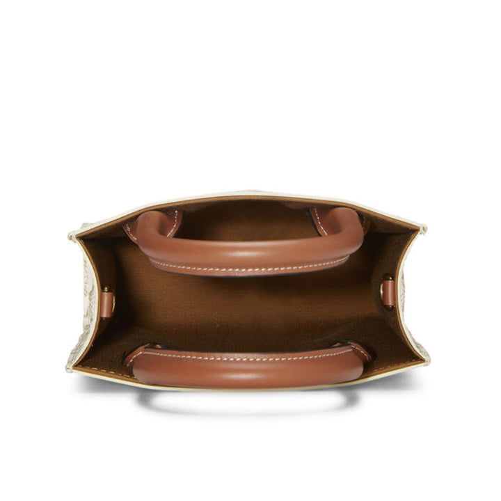 Céline Triomphe Coated Canvas Vertical Tote Small in White