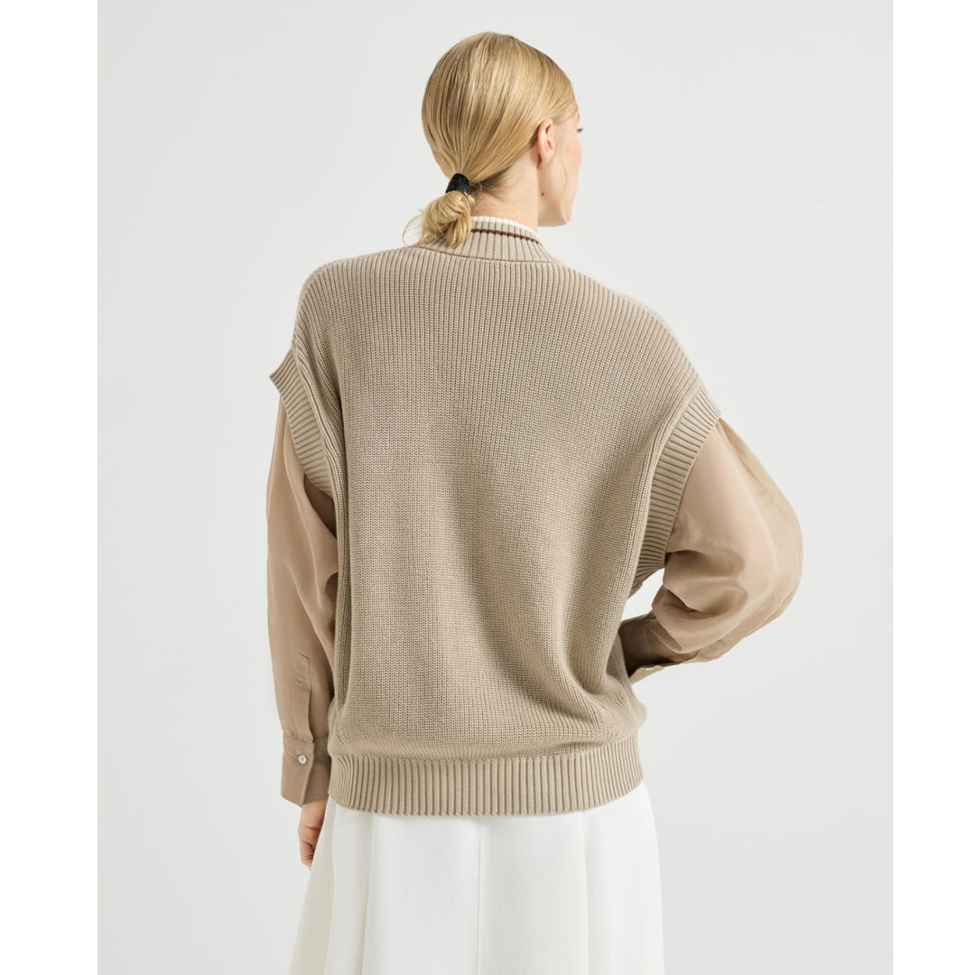 Cotton Organza and Knit Mixed Media Jacket