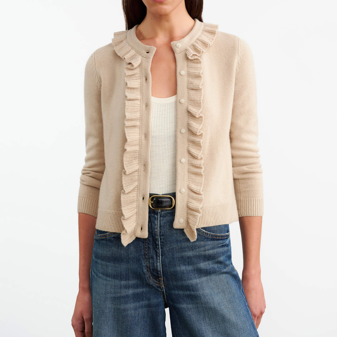 NEAVE CASHMERE CARDIGAN - Taupe