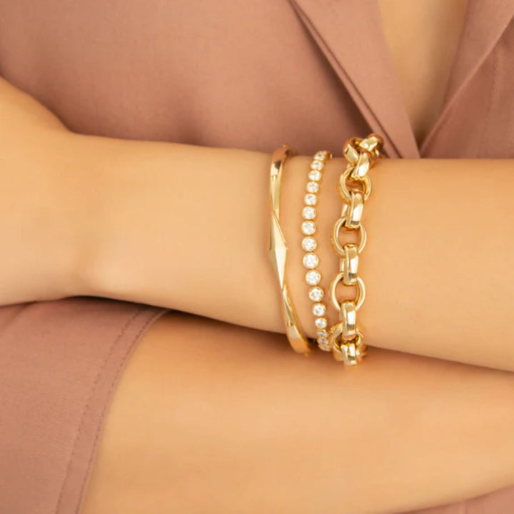 “POINTS NORTH” 18K YELLOW GOLD CUFF - SIZE M