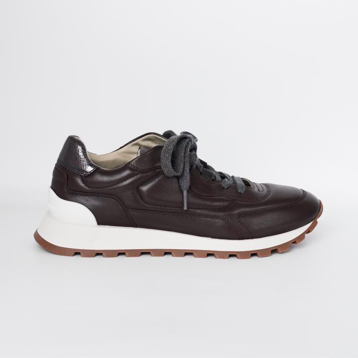 Dark Brown Leather Sneakers