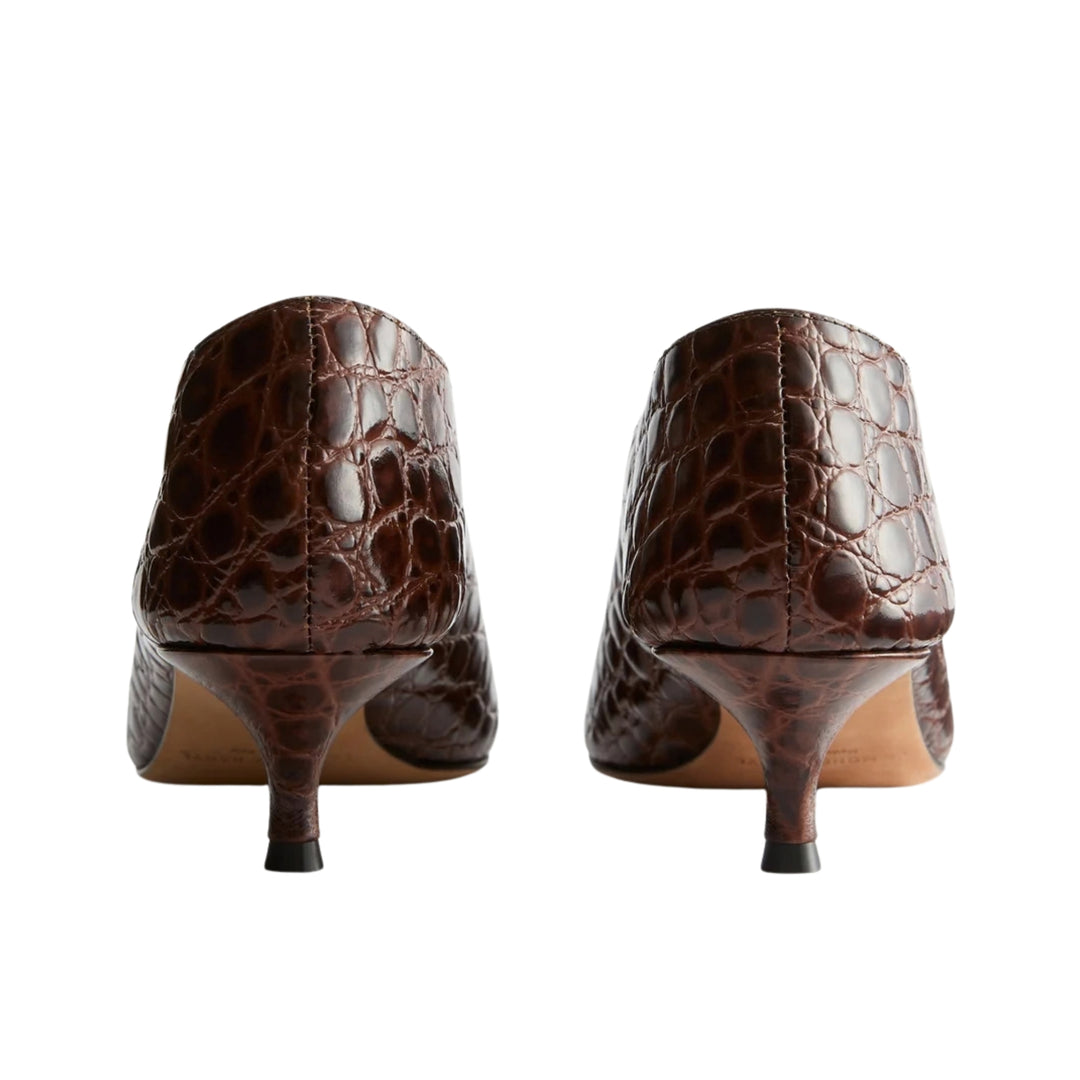 Babouche Kitten Heel in Castagna