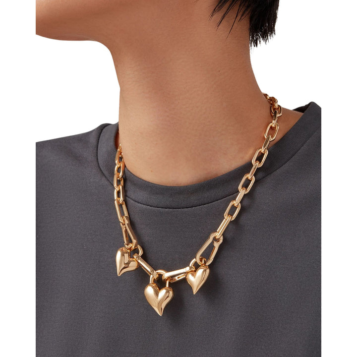 Padlock Triple Heart Pendant Necklace