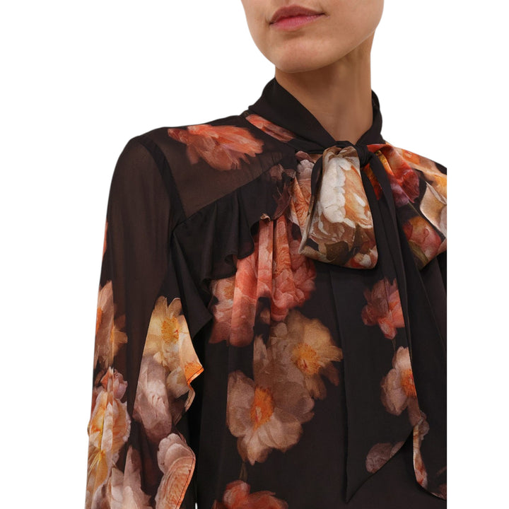 Hypnotic Flutter Blouse in Russet Floral
