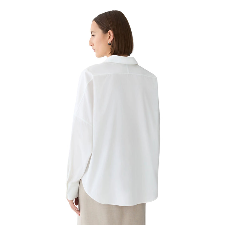 Organic Cotton Poplin Popover Wrap Shirt