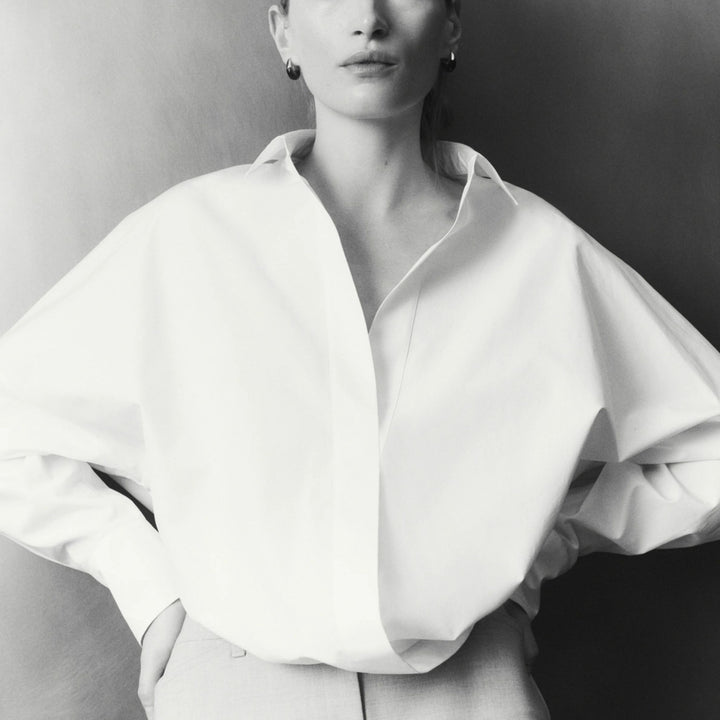 Organic Cotton Poplin Popover Wrap Shirt