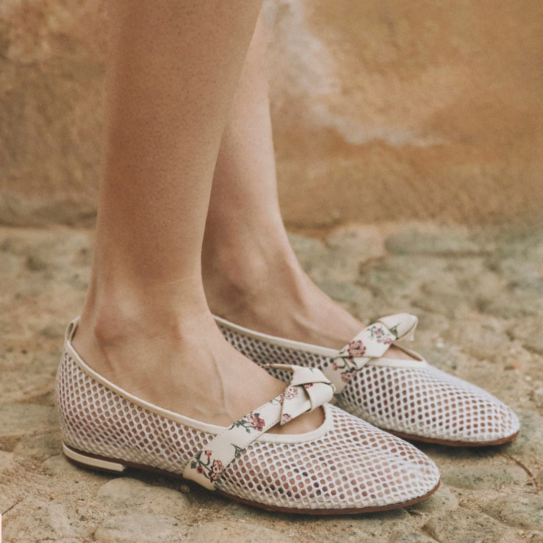 Clarita Ballerina Mesh Flat in Quebrada