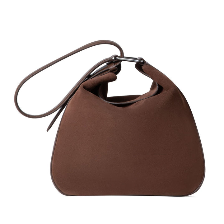 Anna Medium Hobo Suede Bag - Chocolate