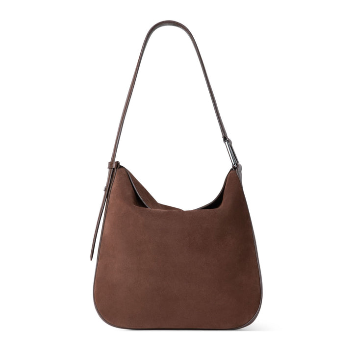 Anna Medium Hobo Suede Bag - Chocolate