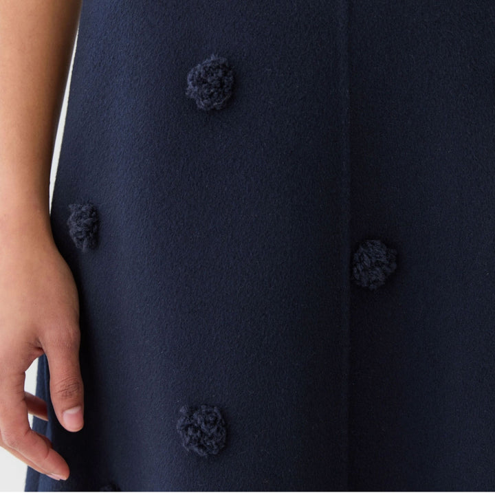 Wool-Cashmere Embellished Polka Dot Skirt