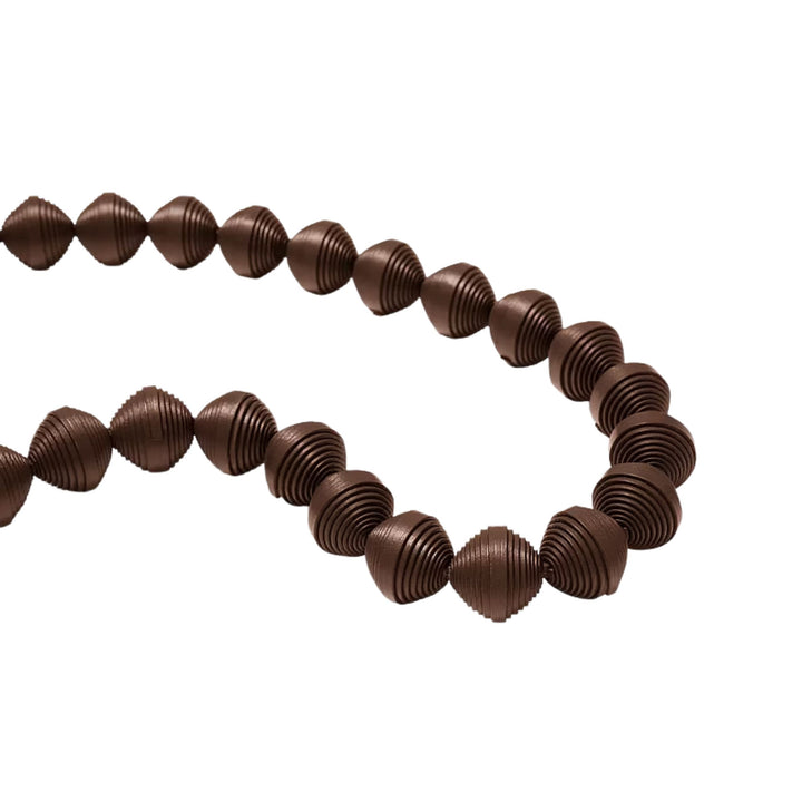 Leather Beads Necklace in Espresso
