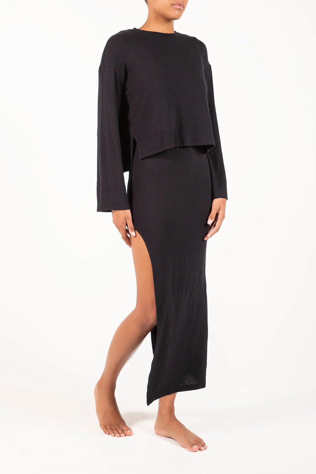 Bell Sleeve Boxy Crop Knit