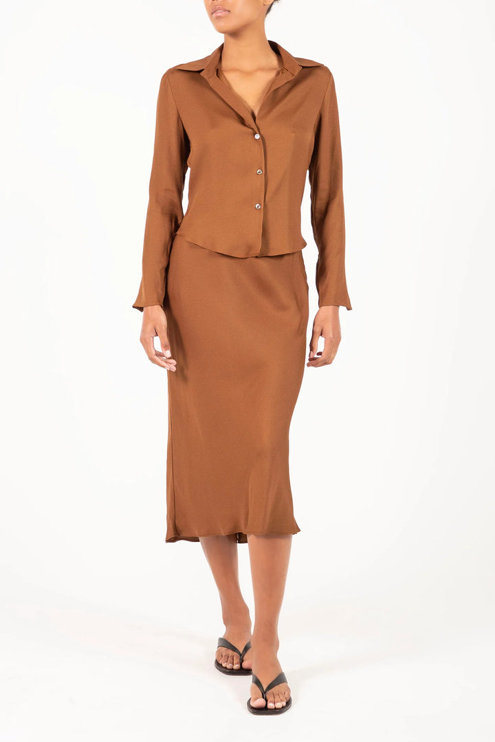Rey Bias Cut Midi Skirt