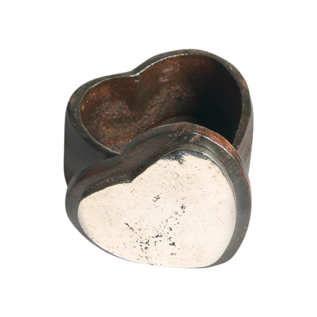Dos Amores Heart Box with Leather Insert
