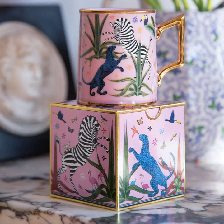 Ceramic Jungle Pink Tazza