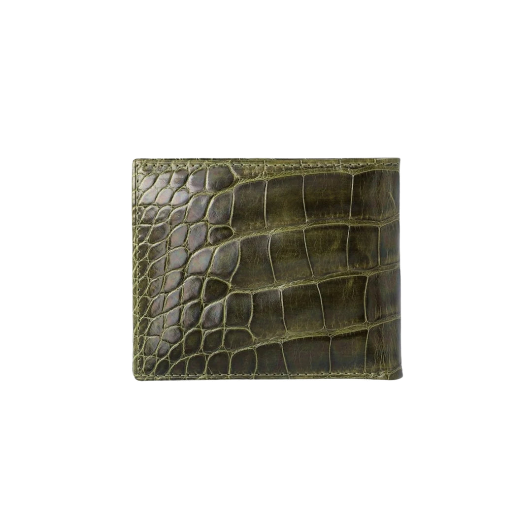 Classic Wallet No. 101 in Olive Crocodile