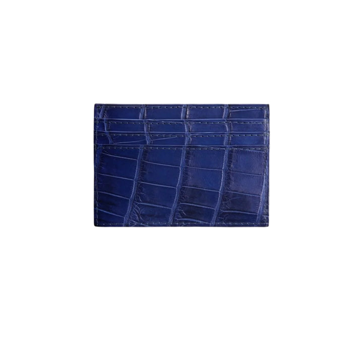 Slim Credit Card Case No. 204 in Sapphire Crocodile