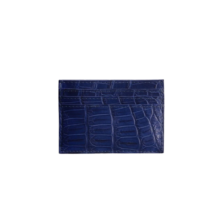 Slim Credit Card Case No. 204 in Sapphire Crocodile