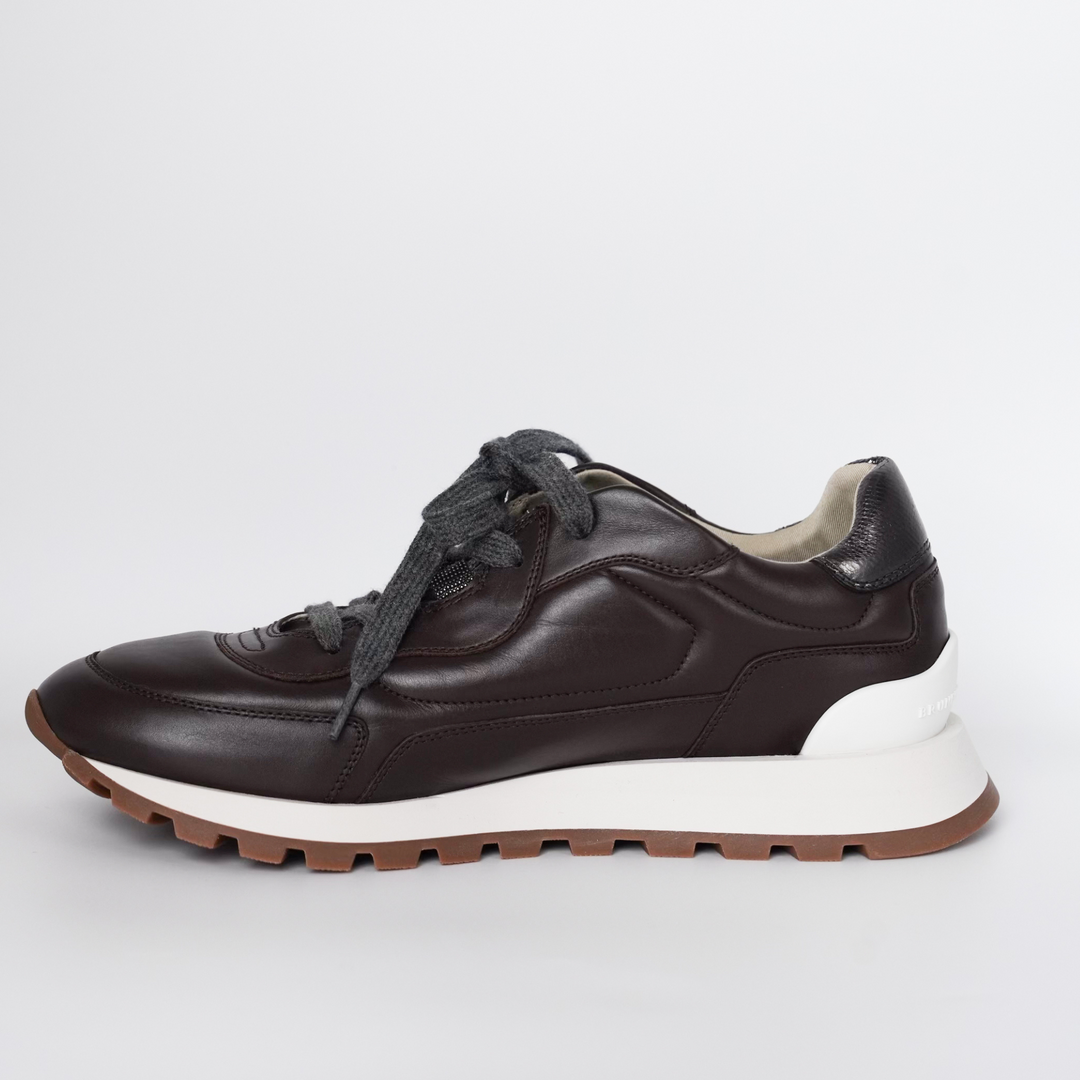 Dark Brown Leather Sneakers