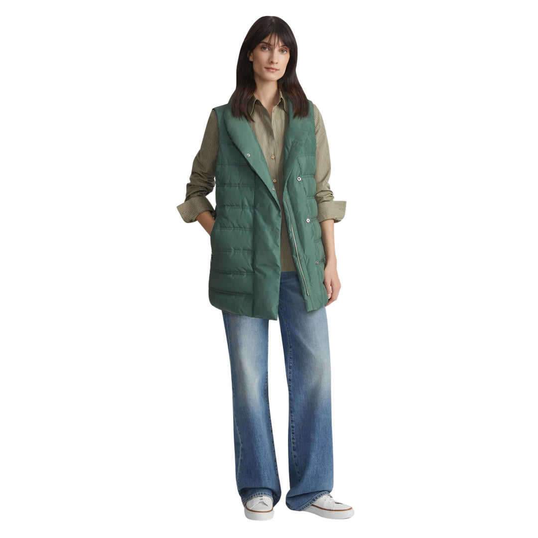 Reversible Shawl Collar Down Vest - Ivy Vine - S