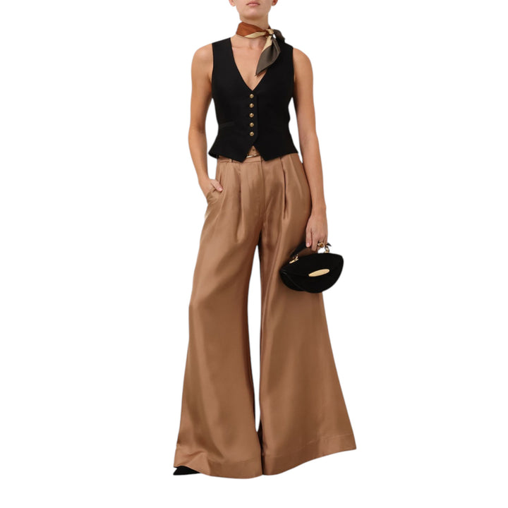 Wide Leg Pant in Biscuit