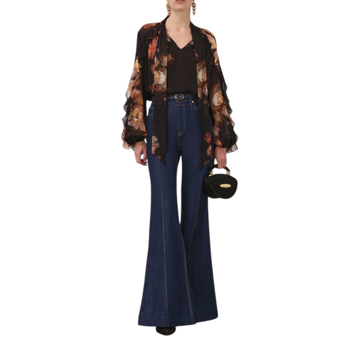 Hypnotic Flutter Blouse in Russet Floral
