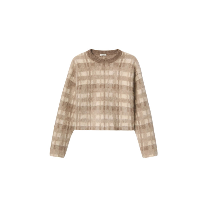 Glen Plaid Jacquard Brushed Cashmere Sweater