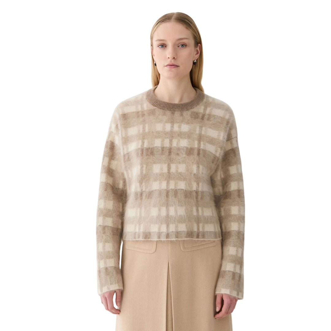 Glen Plaid Jacquard Brushed Cashmere Sweater