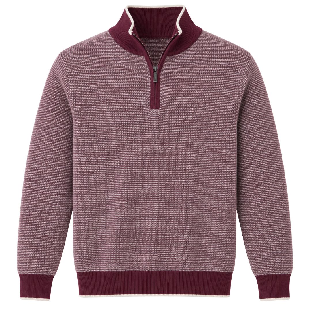 Quarter Zip Cashmere Sweater, Shiraz