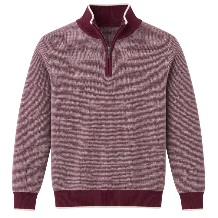 Quarter Zip Cashmere Sweater, Shiraz