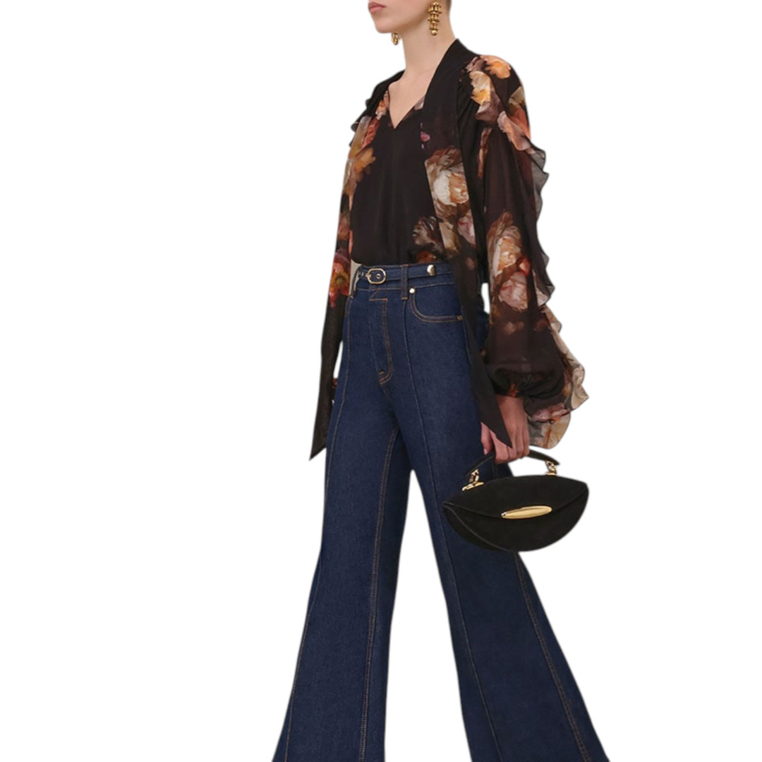 Hypnotic Flutter Blouse in Russet Floral