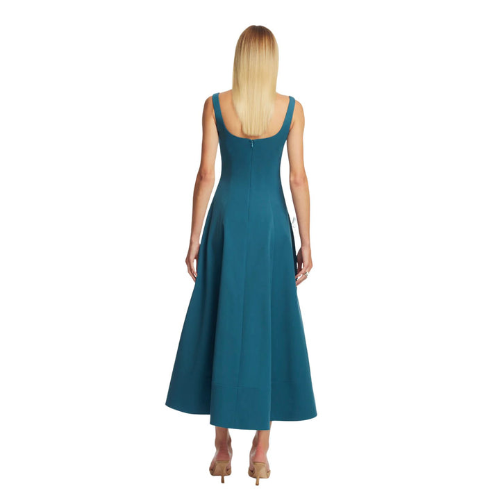 Peony Embroidered Stretch Cotton Full Dress