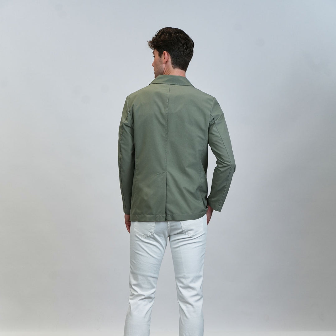 Perforated Microfiber Blazer - Sage