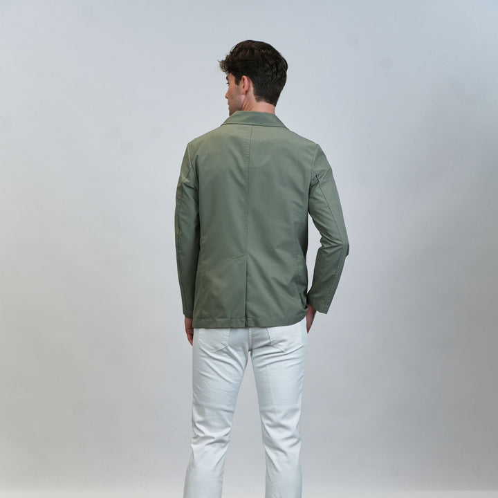 Perforated Microfiber Blazer - Sage