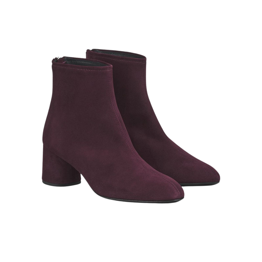 Olga Velour Bootie in Wine
