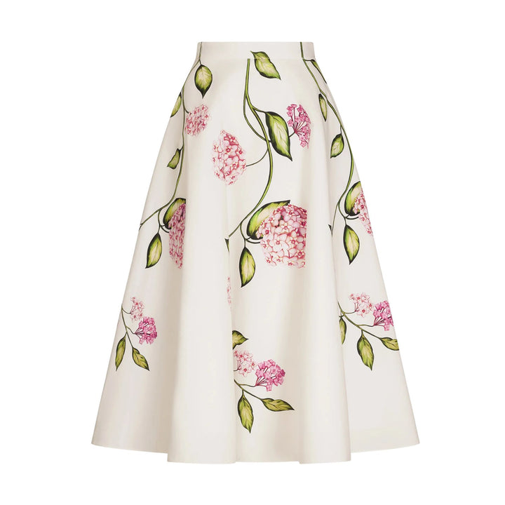 Porcelain Flowers Poplin Skirt