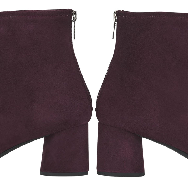Olga Velour Bootie in Wine