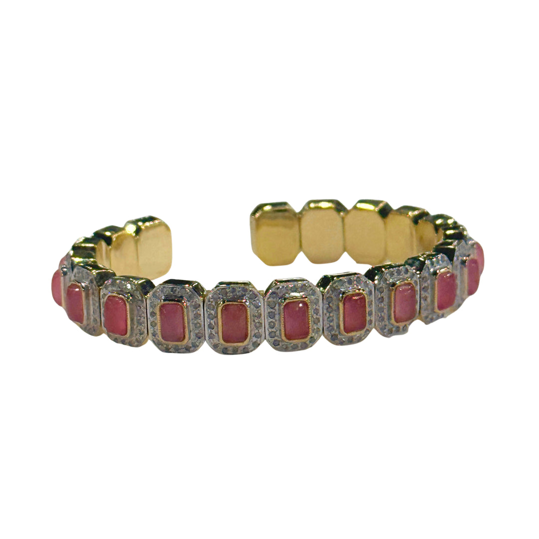 Pink Jade Open Bangle