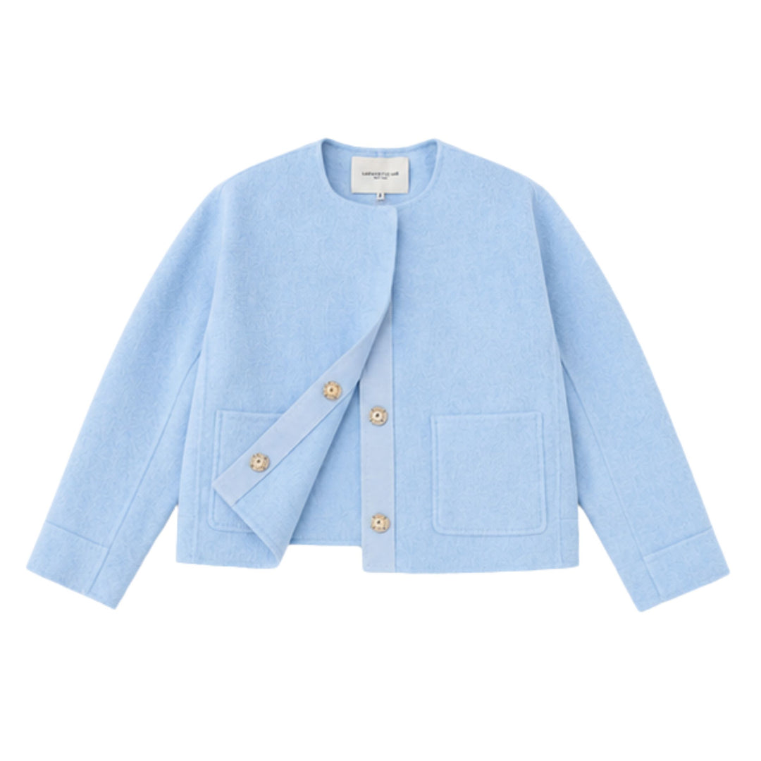 Wool/Cashmere Patch Pocket Short Jacket