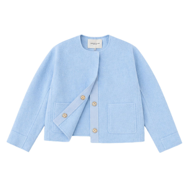 Wool/Cashmere Patch Pocket Short Jacket
