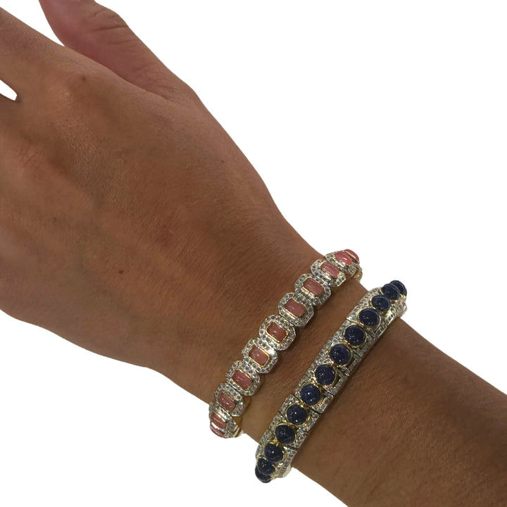 Pink Jade Open Bangle