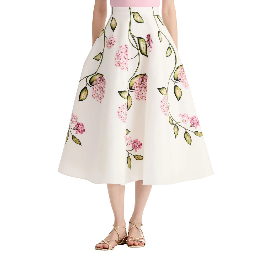 Porcelain Flowers Poplin Skirt