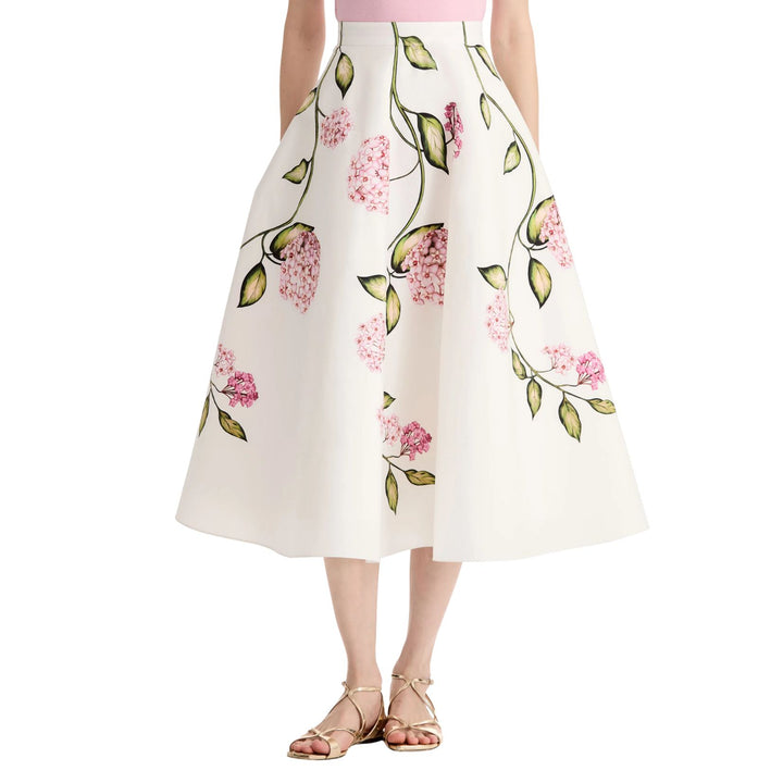 Porcelain Flowers Poplin Skirt